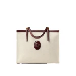 Versace Rivière Large Canvas Tote in Brown and Beige | Totes & Top-Handle Bags | Coveti