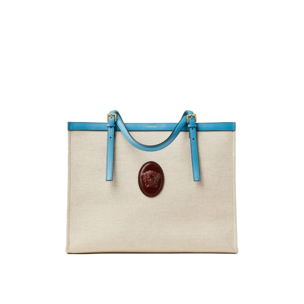 Rivière Large Canvas Tote in Light Blue