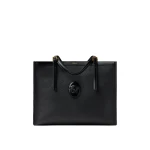 Versace Rivière Large Leather Tote in Black | Totes & Top-Handle Bags | Coveti