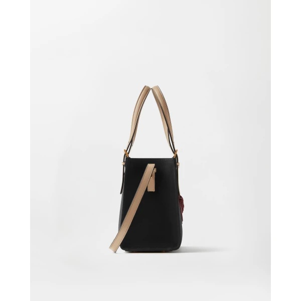 Versace Rivière Mini Canvas Tote in Black, view 3 | Mini Bags