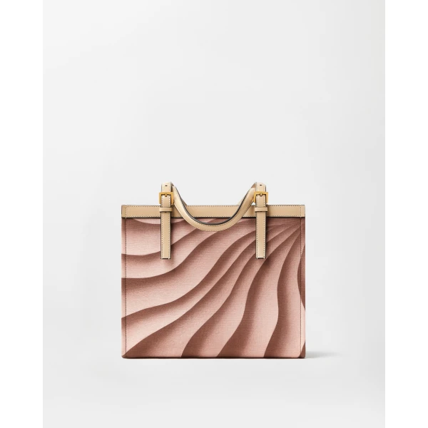 Versace Rivière Printed Canvas Tote in Burgundy and Beige, view 6 | Totes & Top-Handle Bags