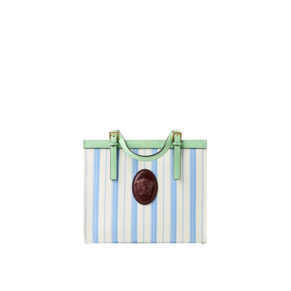Rivière Printed Canvas Tote in Green and Blue
