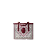 Versace Rivière Printed Canvas Tote in Grey and Pink | Totes & Top-Handle Bags | Coveti