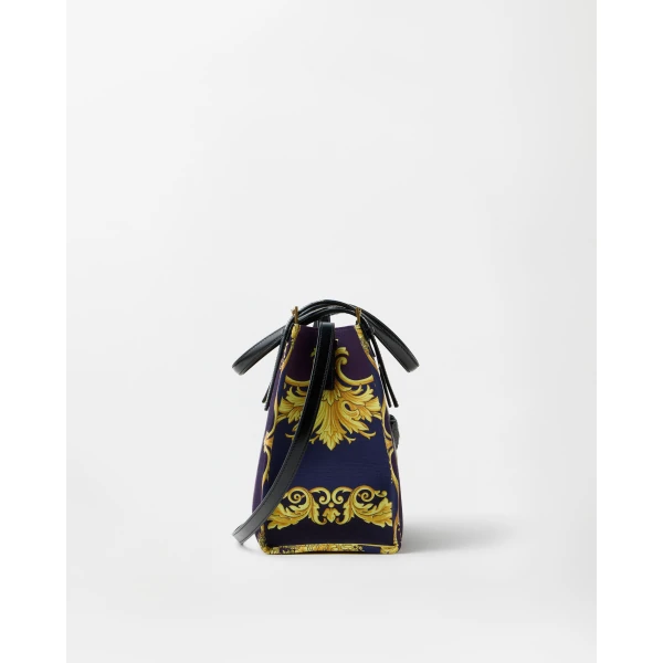 Versace Rivière Printed Canvas Tote in Multicolour, view 2 | Totes & Top-Handle Bags
