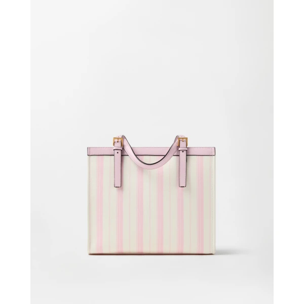 Versace Rivière Printed Canvas Tote in Pink, view 5 | Totes & Top-Handle Bags