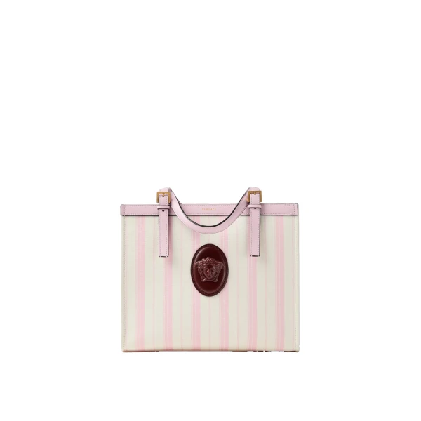 Versace Rivière Printed Canvas Tote in Pink | Totes & Top-Handle Bags | Coveti