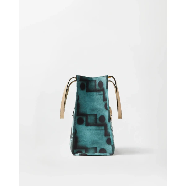 Versace Rivière Printed Large Canvas Tote in Print, view 3 | Totes & Top-Handle Bags