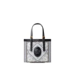 Versace Rivière Printed Mini Canvas Tote in Grey and Black | Mini Bags | Coveti