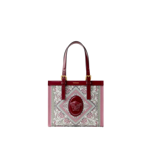 Rivière Printed Mini Canvas Tote in Grey and Pink