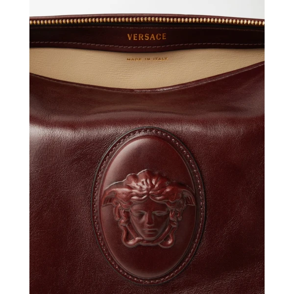 Versace Roomy Leather Boston Bag in Brown, view 3 | Totes & Top-Handle Bags