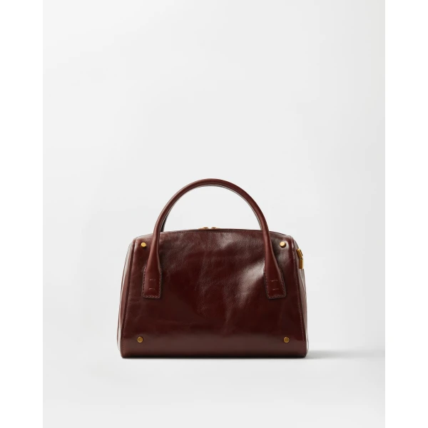 Versace Roomy Leather Boston Bag in Brown, view 5 | Totes & Top-Handle Bags