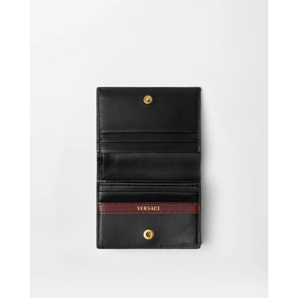 Versace Roomy Leather Wallet in Black and Brown, view 2 | Wallets & Purses