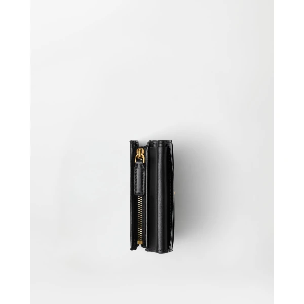 Versace Roomy Leather Wallet in Black and Brown, view 3 | Wallets & Purses