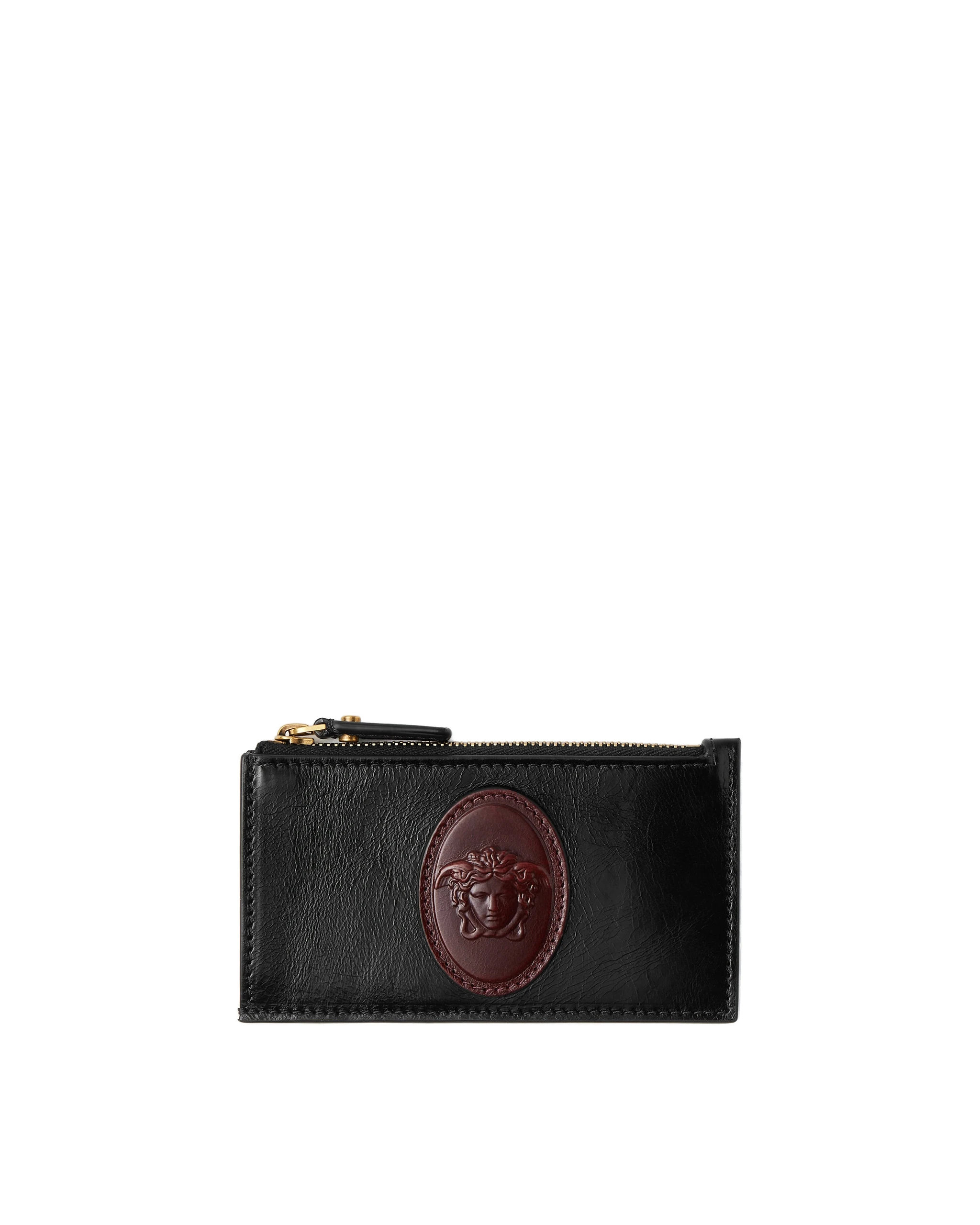 Versace Roomy Leather Zip Card Holder in Black and Brown Versace Roomy Leather Zip Card Holder in Black and Brown | Wallets & Purses | Coveti