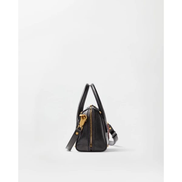 Versace Roomy Small Leather Boston Bag in Black and Brown, Ref. 1A17453, view 3 | Totes & Top-Handle Bags