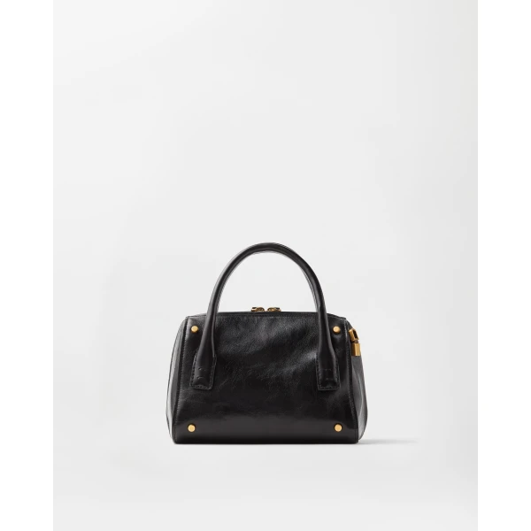 Versace Roomy Small Leather Boston Bag in Black and Brown, Ref. 1A17453, view 6 | Totes & Top-Handle Bags