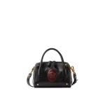 Versace Roomy Small Leather Boston Bag in Black and Brown, Ref. 1A17453 | Totes & Top-Handle Bags | Coveti