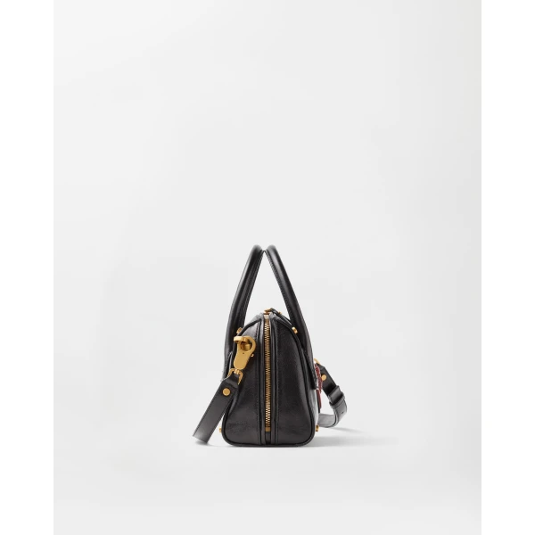 Versace Roomy Small Leather Boston Bag in Black and Brown, Ref. 1A19197, view 3 | Totes & Top-Handle Bags
