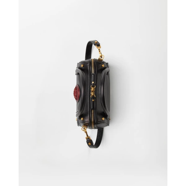 Versace Roomy Small Leather Boston Bag in Black and Brown, Ref. 1A19197, view 5 | Totes & Top-Handle Bags