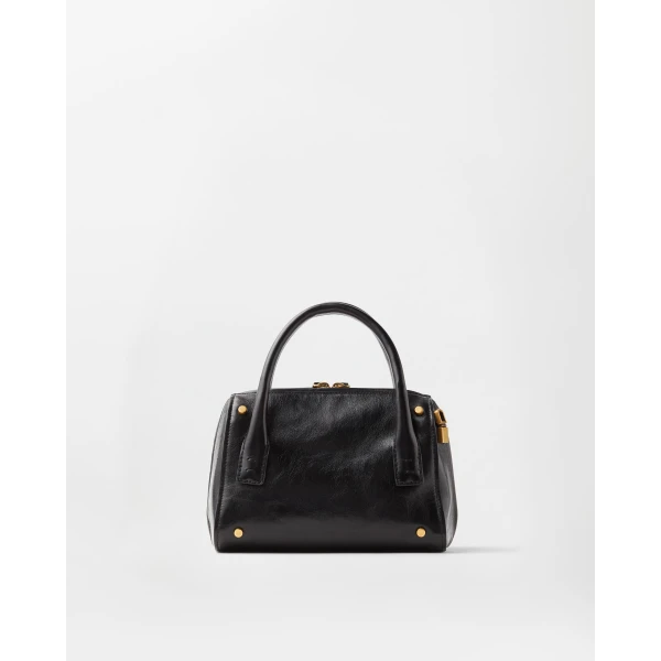 Versace Roomy Small Leather Boston Bag in Black and Brown, Ref. 1A19197, view 6 | Totes & Top-Handle Bags