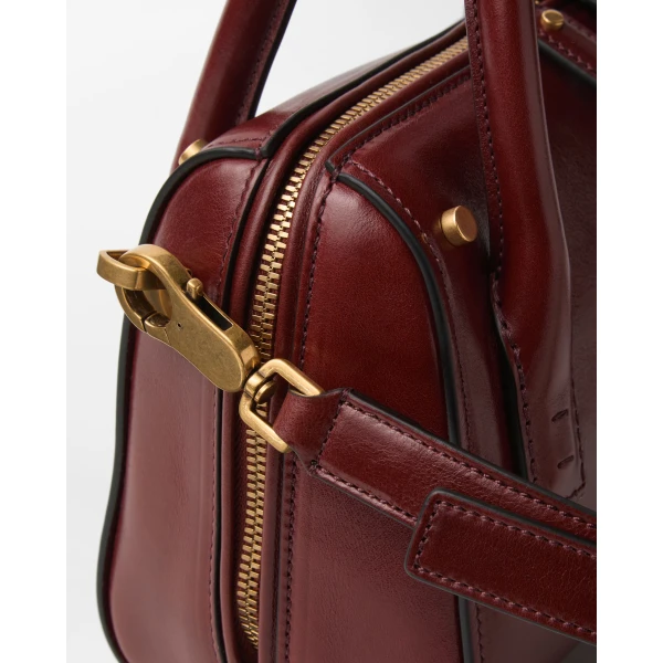 Versace Roomy Small Leather Boston Bag in Brown, Ref. 1A17453, view 6 | Totes & Top-Handle Bags