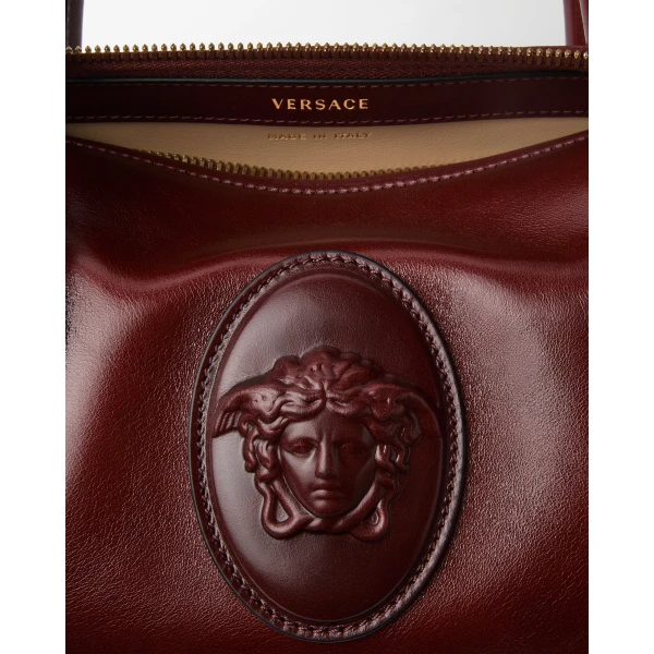 Versace Roomy Small Leather Boston Bag in Brown, Ref. 1A19197, view 3 | Totes & Top-Handle Bags