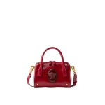 Versace Roomy Small Leather Boston Bag in Red | Totes & Top-Handle Bags | Coveti