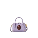 Versace Roomy Small Suede Boston Bag in Lilac | Totes & Top-Handle Bags | Coveti
