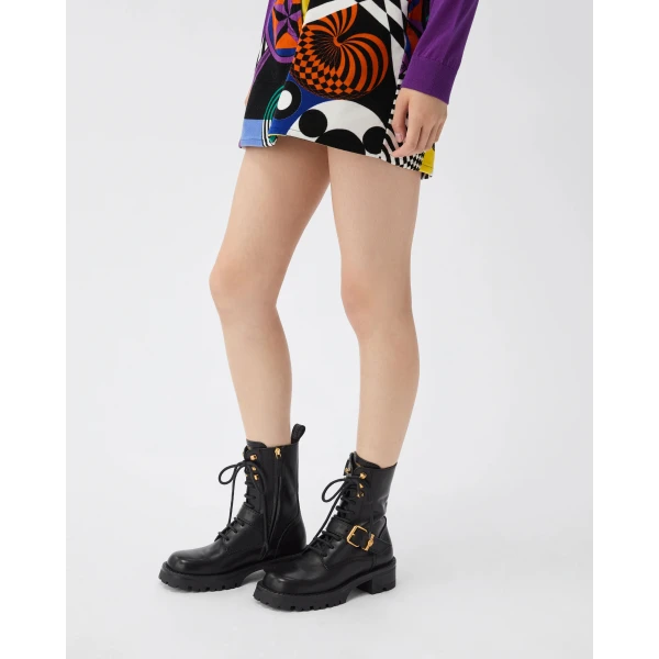 Versace Roxy Leather Boots 35 mm in Black, view 2 | Boots