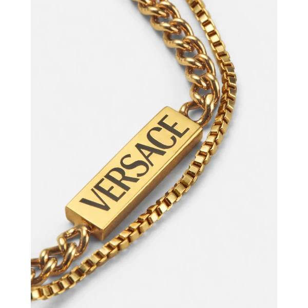 Versace Safety Pin Bracelet in Light Gold, view 2 | Bracelets