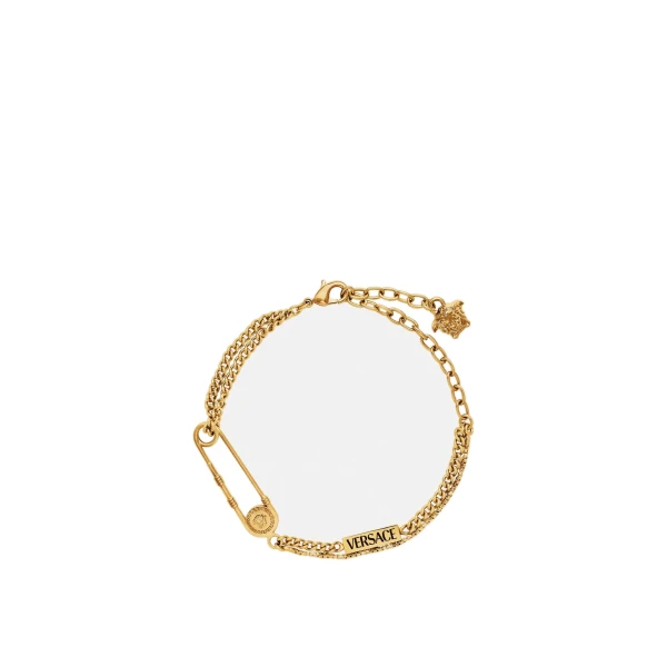 Safety Pin Bracelet in Light Gold