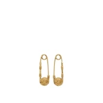 Versace Safety Pin Earrings in Light Gold | Earrings | Coveti