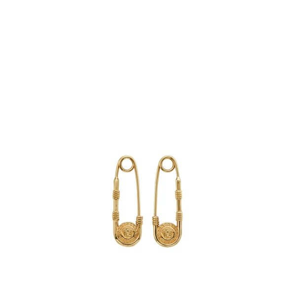 Safety Pin Earrings in Light Gold