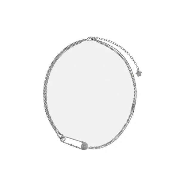 Safety Pin Necklace in Silver