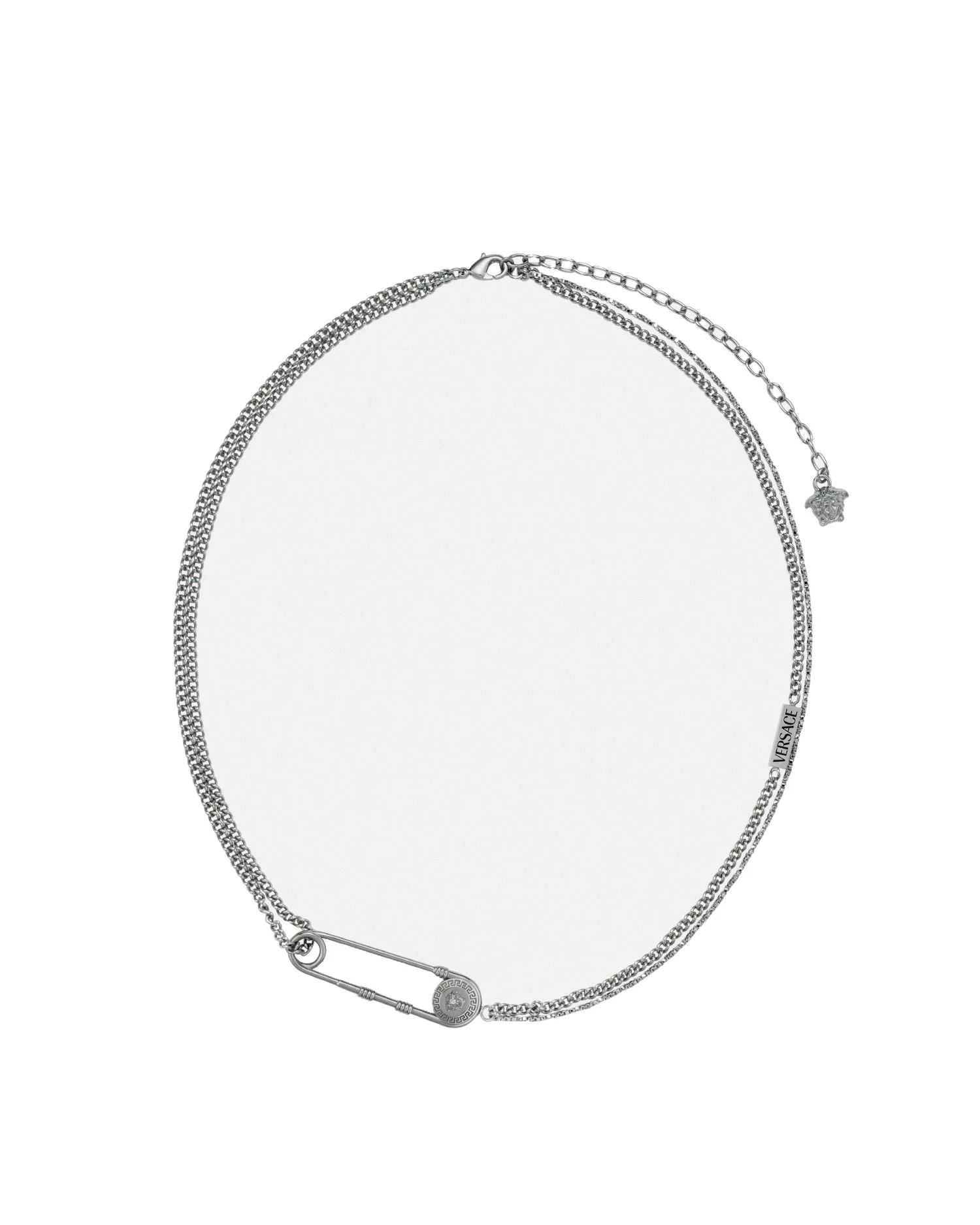 Versace Safety Pin Necklace in Silver Versace Safety Pin Necklace in Silver | Necklace | Coveti