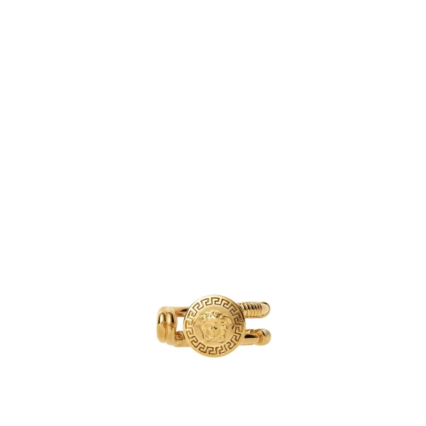 Safety Pin Ring in Light Gold