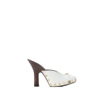 Versace Sassi Patent Clogs 105 mm in White | Sandals | Coveti