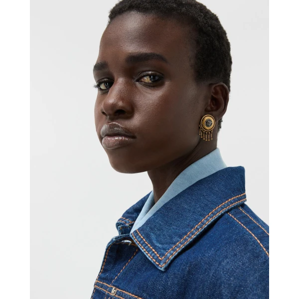 Versace Scudo Earrings in Gold, view 2 | Earrings