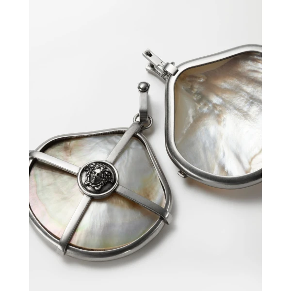 Versace Sea Frames Earrings in Silver, view 3 | Earrings
