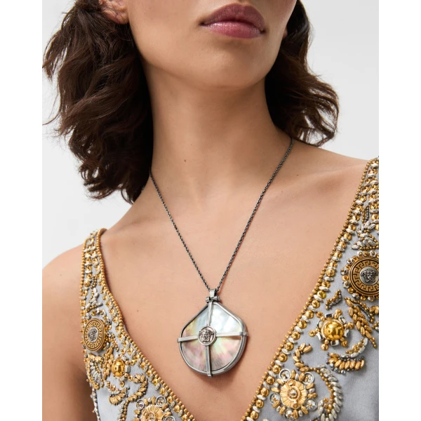 Versace Sea Frames Necklace in Silver, view 2 | Necklace