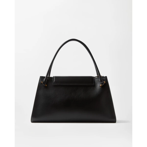 Versace Severine Large Leather Shoulder Bag in Black, view 6 | Shoulder & Crossbody Bags