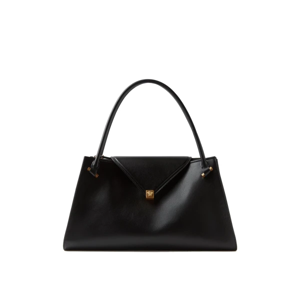 Severine Large Leather Shoulder Bag in Black