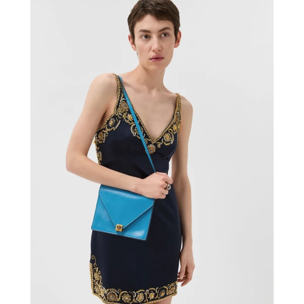Versace Severine Leather Mini Bag in Light Blue, view 2 | Mini Bags