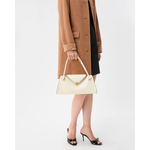 Versace Severine Leather Shoulder Bag in Beige, view 2 | Shoulder & Crossbody Bags