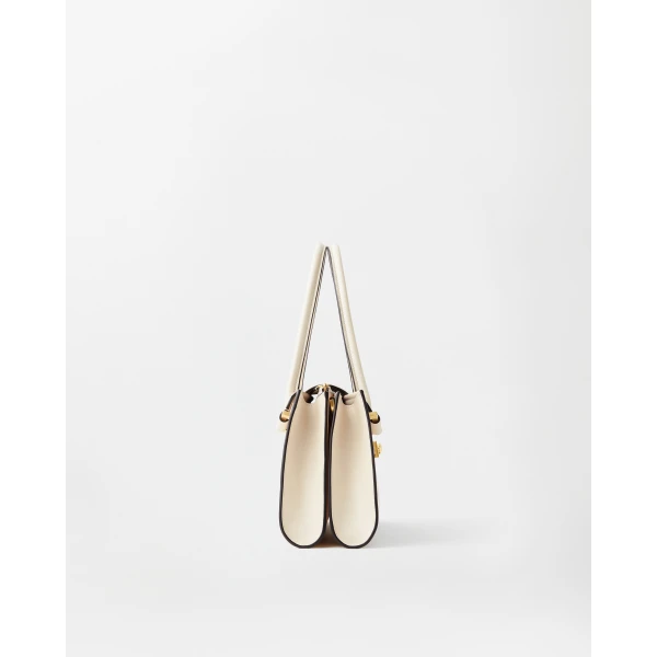 Versace Severine Leather Shoulder Bag in Beige, view 3 | Shoulder & Crossbody Bags