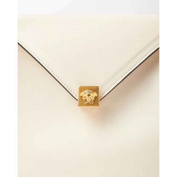 Versace Severine Leather Shoulder Bag in Beige, view 4 | Shoulder & Crossbody Bags