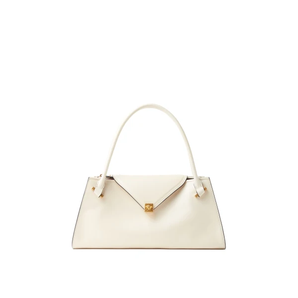 Severine Leather Shoulder Bag in Beige