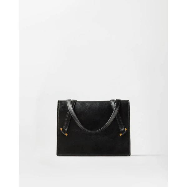 Versace Severine Leather Shoulder Bag in Black, 26 cm, view 4 | Shoulder & Crossbody Bags