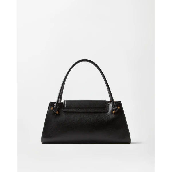 Versace Severine Leather Shoulder Bag in Black, 35 cm, view 6 | Shoulder & Crossbody Bags