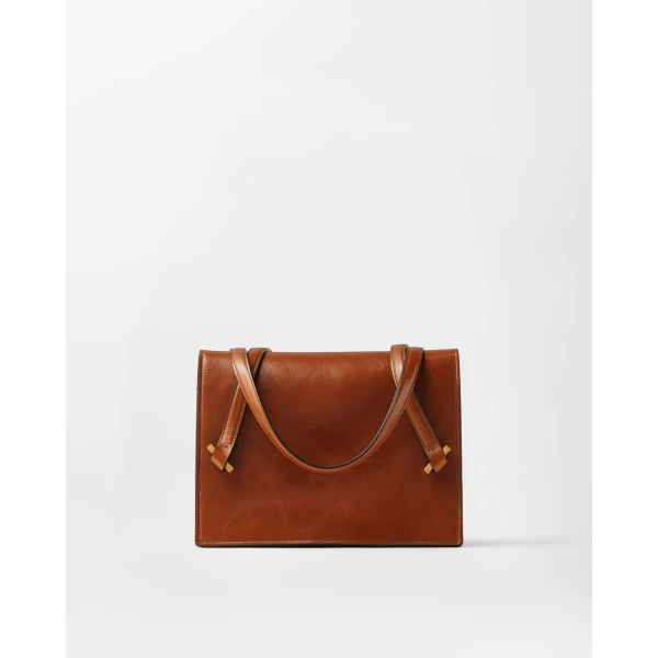 Versace Severine Leather Shoulder Bag in Brown, 26 cm, view 5 | Shoulder & Crossbody Bags